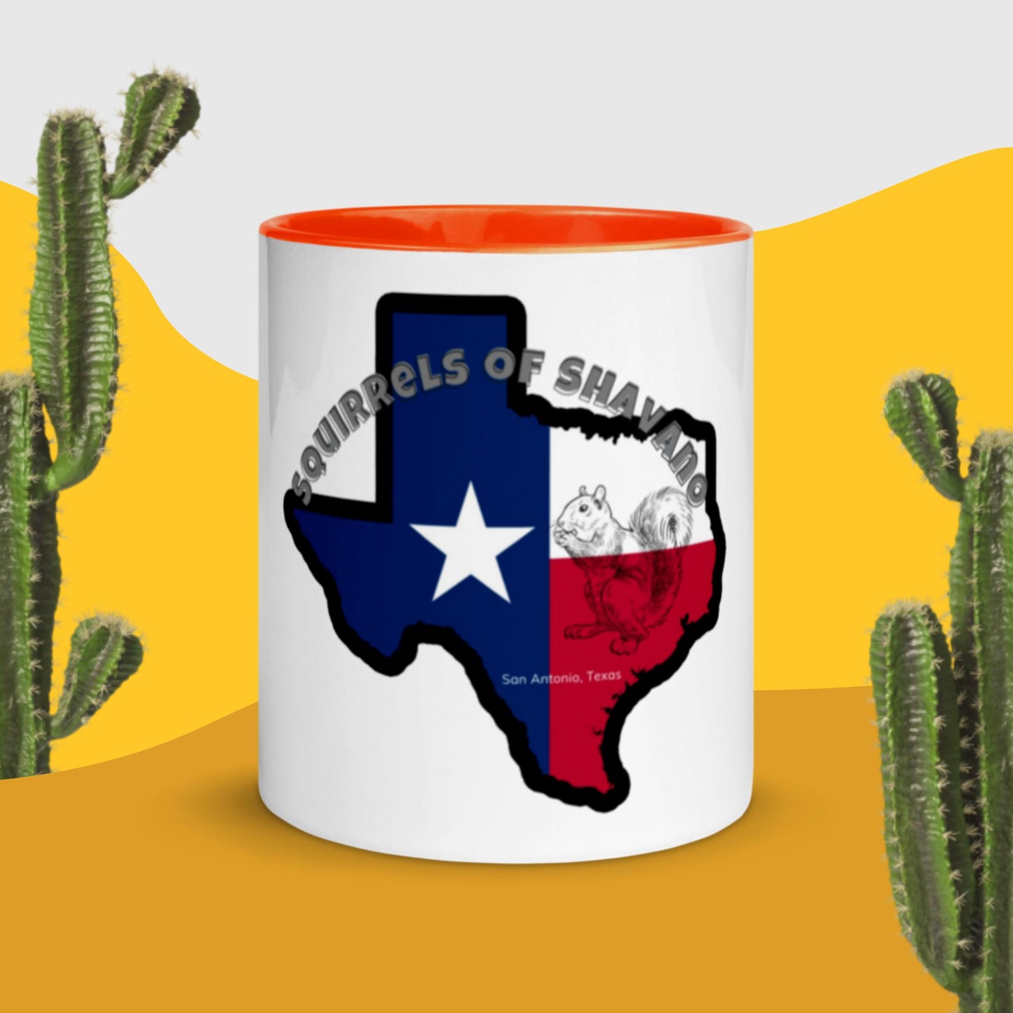 Squirrels of Shavano Texas Mug with Color Inside