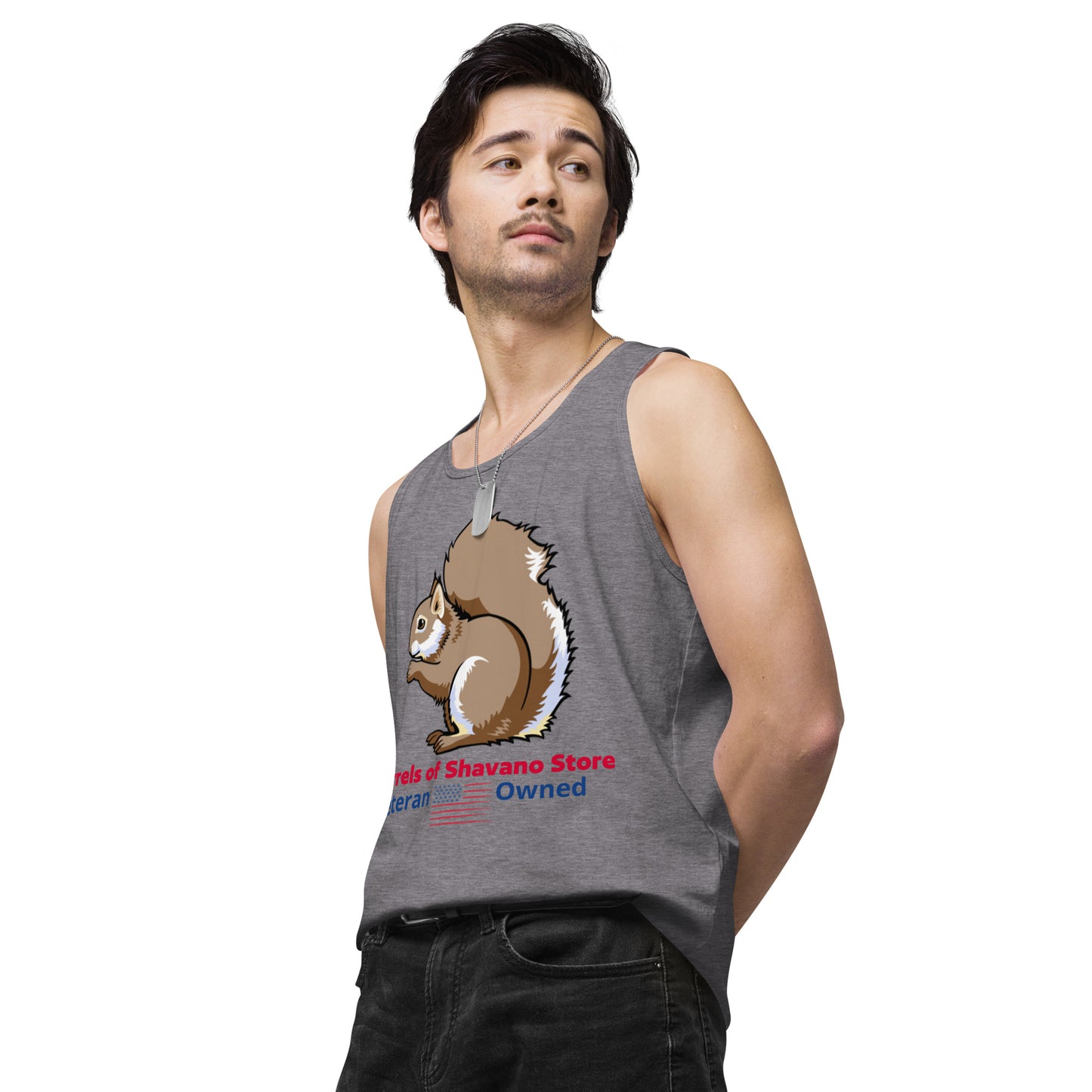 Squirrels of Shavano Desert Camo Squirrel Men’s Premium Tank Top