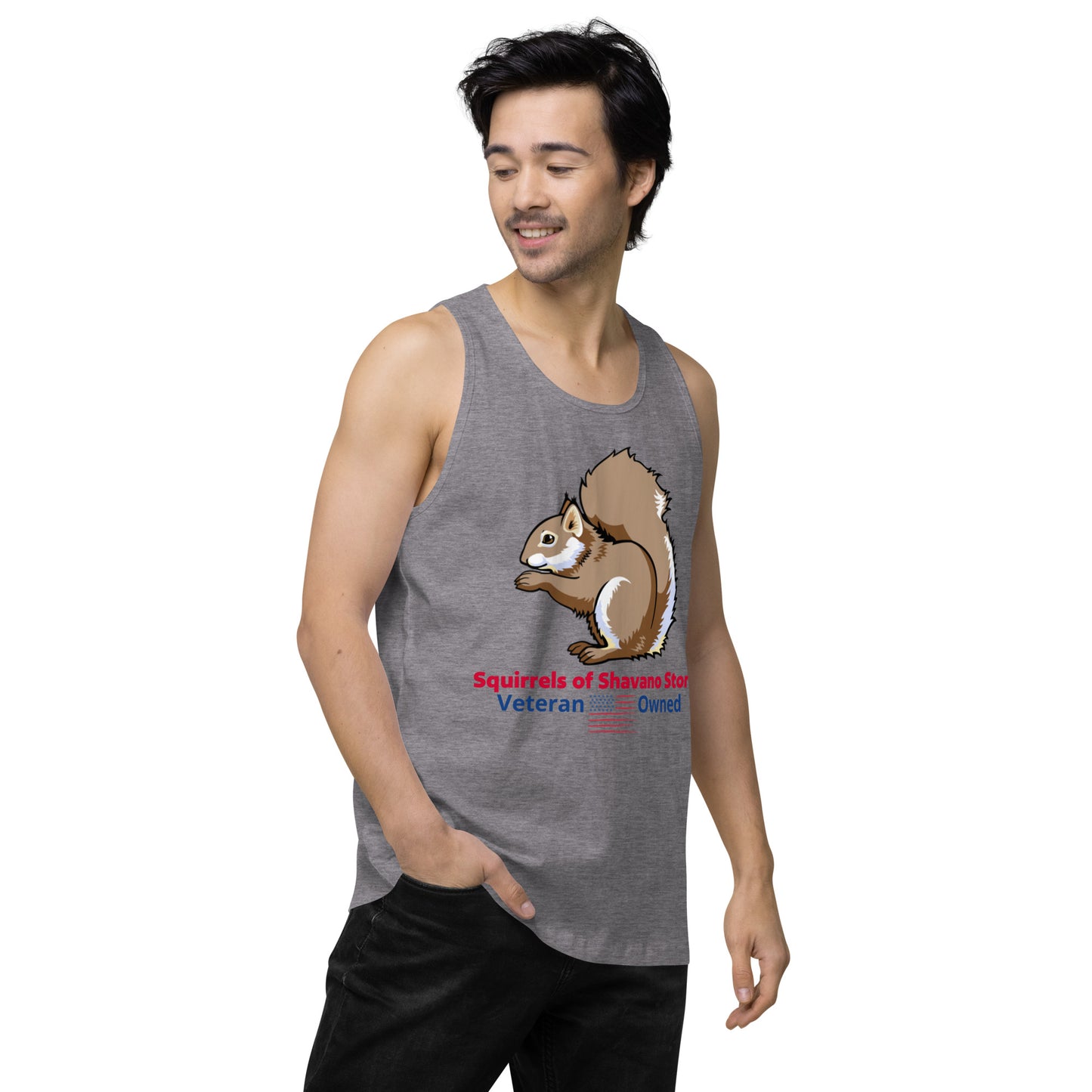 Squirrels of Shavano Desert Camo Squirrel Men’s Premium Tank Top