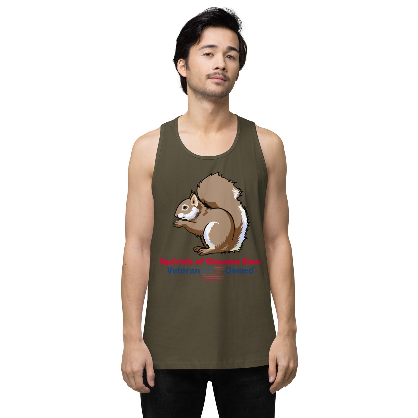 Squirrels of Shavano Desert Camo Squirrel Men’s Premium Tank Top