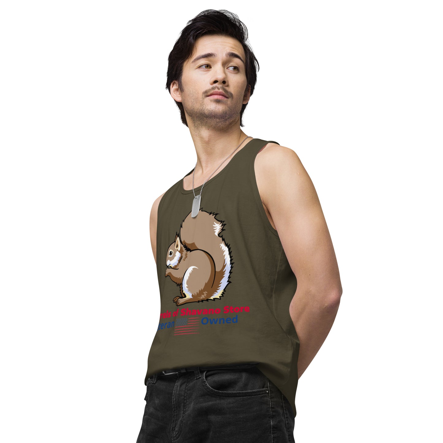 Squirrels of Shavano Desert Camo Squirrel Men’s Premium Tank Top