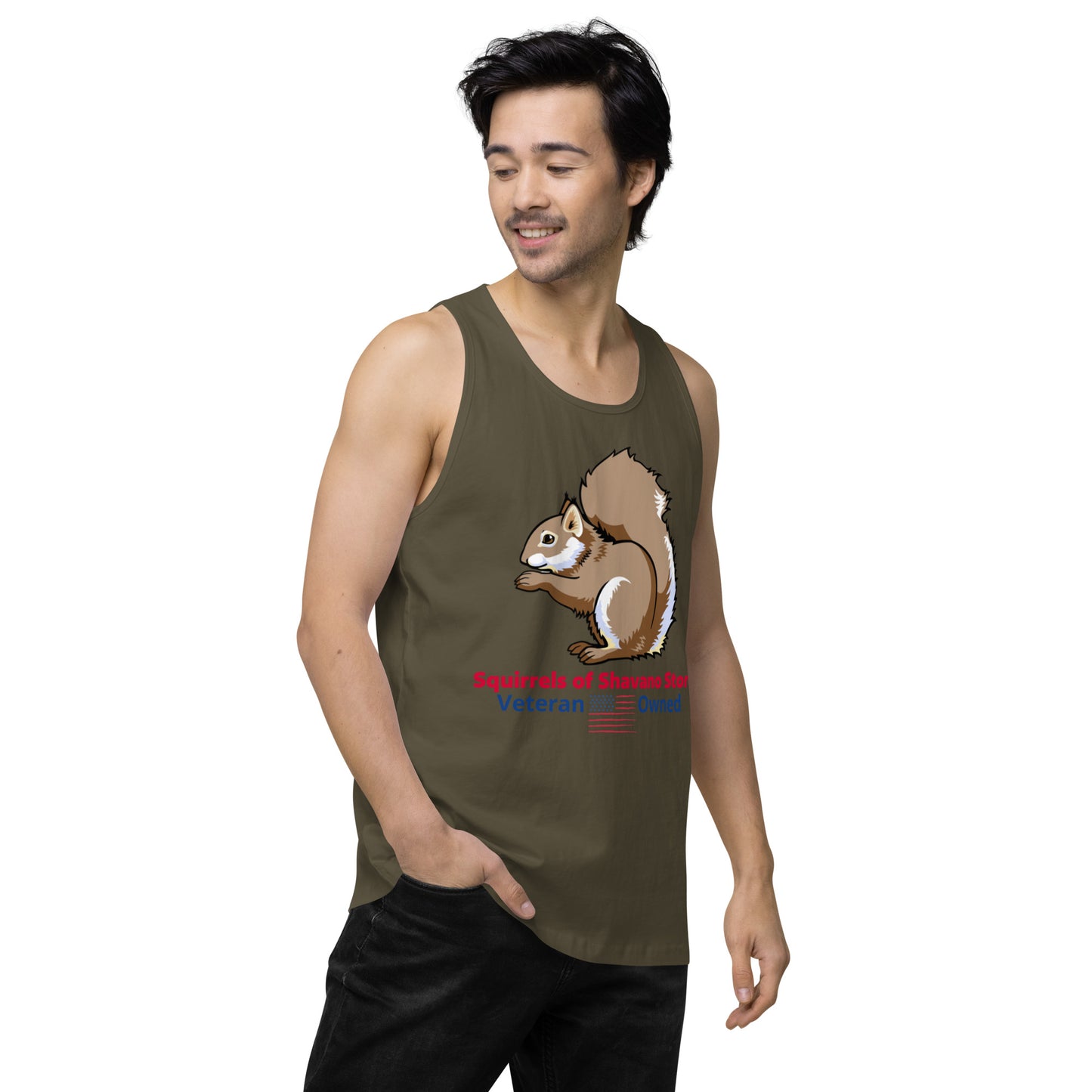 Squirrels of Shavano Desert Camo Squirrel Men’s Premium Tank Top