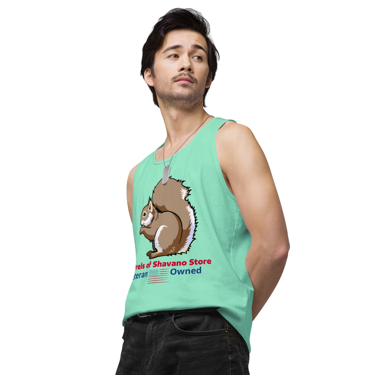 Squirrels of Shavano Desert Camo Squirrel Men’s Premium Tank Top