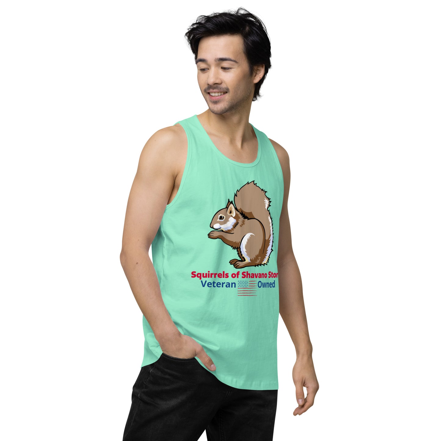 Squirrels of Shavano Desert Camo Squirrel Men’s Premium Tank Top