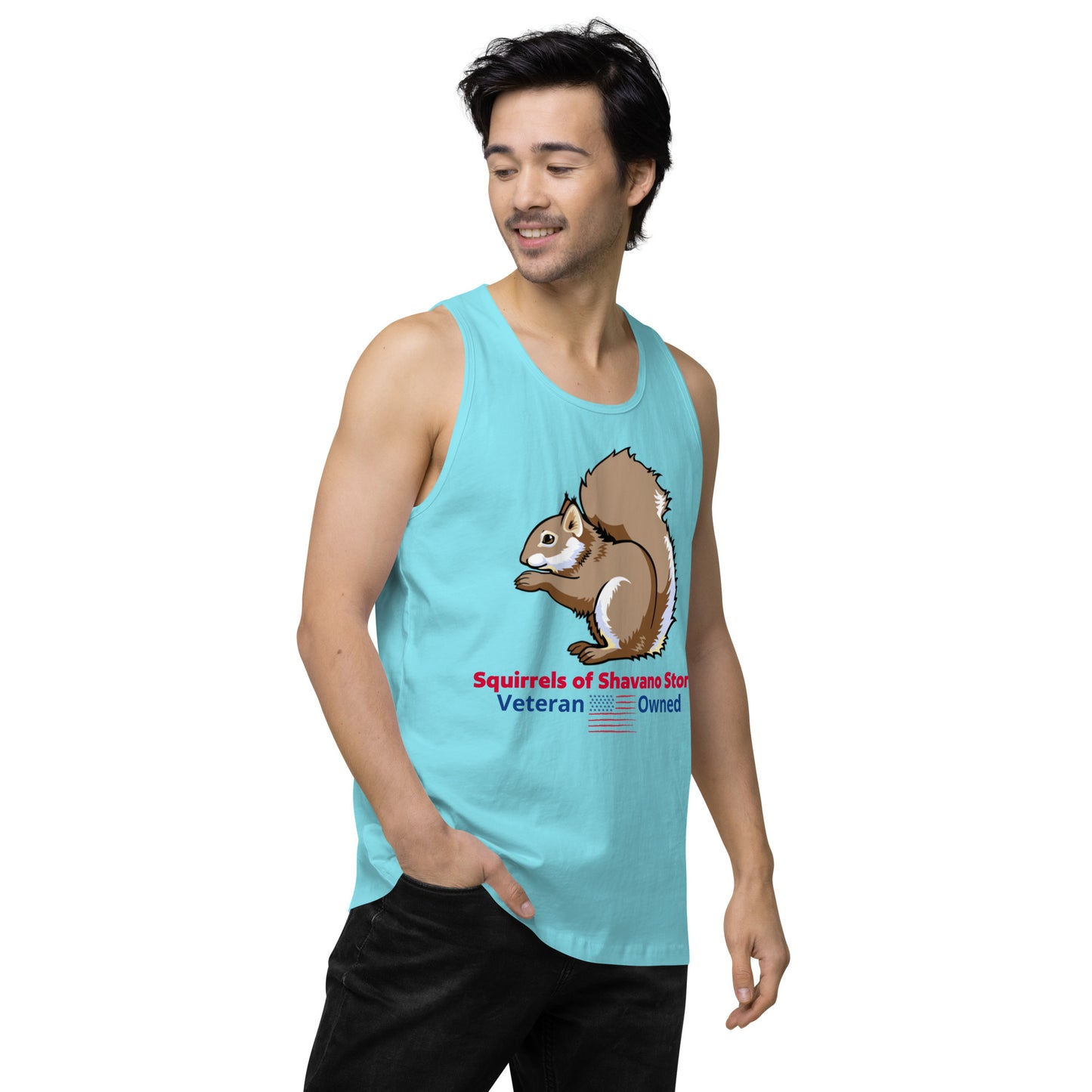 Squirrels of Shavano Desert Camo Squirrel Men’s Premium Tank Top